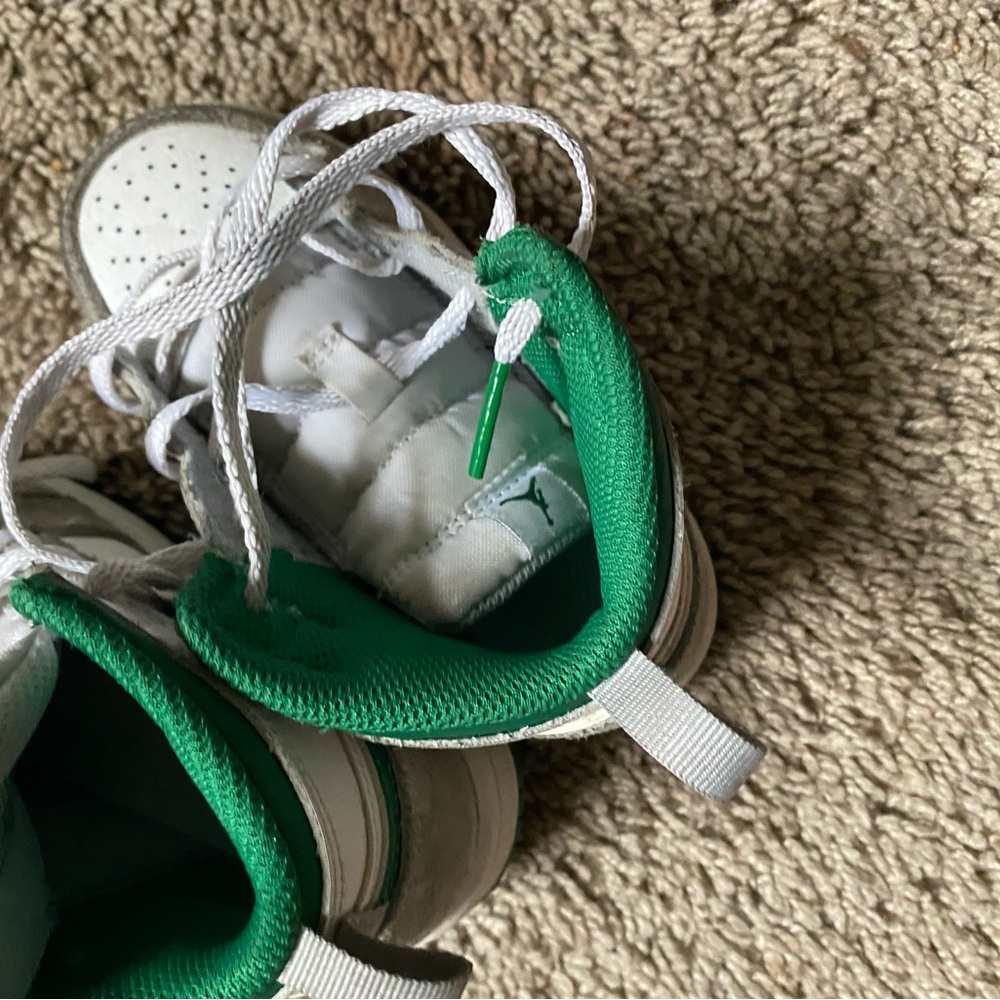 Jordan White and Green Sneakers Casual Athletic Style